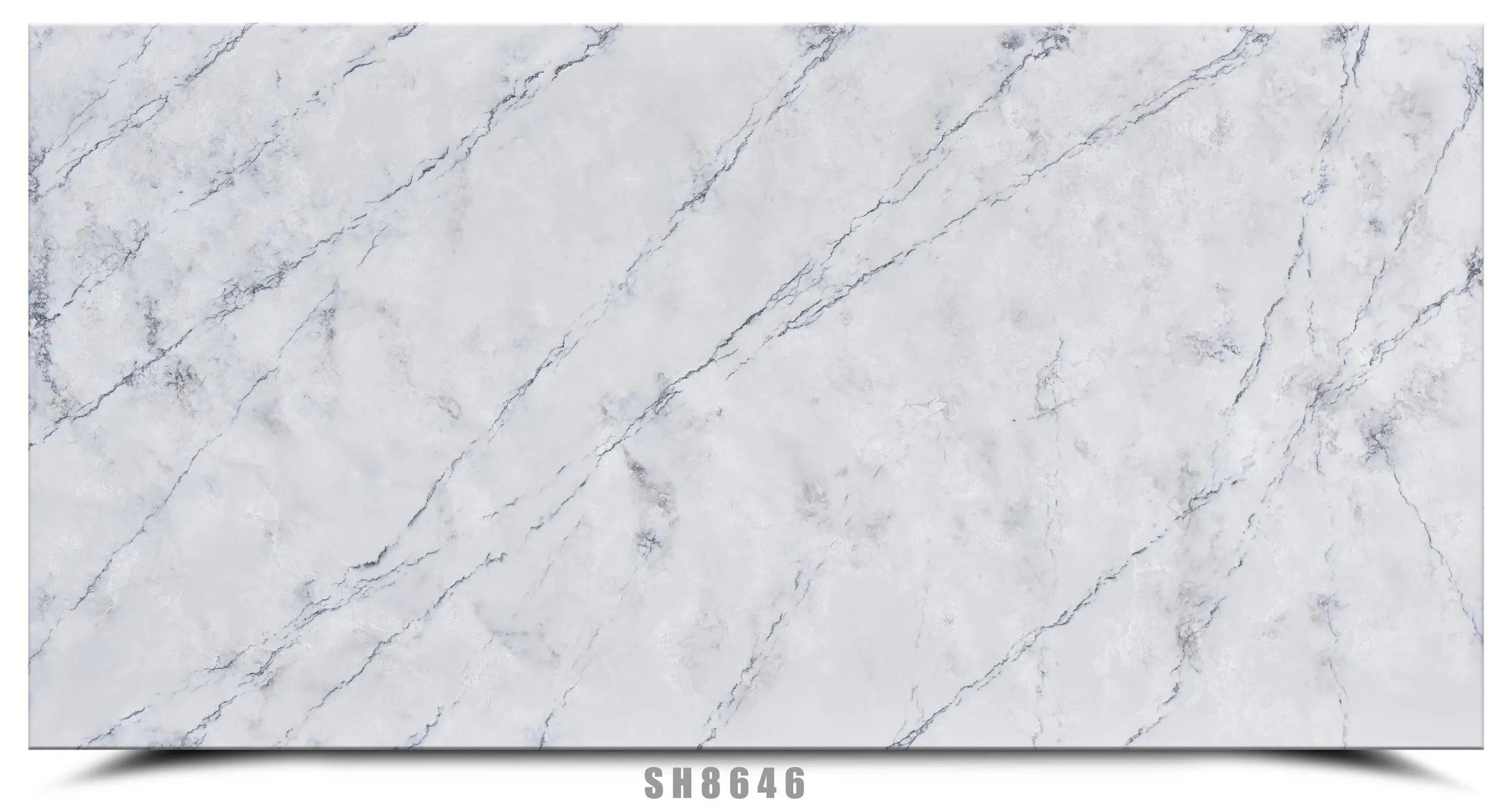 8646 Horizontal Elegant White Quartz That Looks Like Calacatta Marble ...