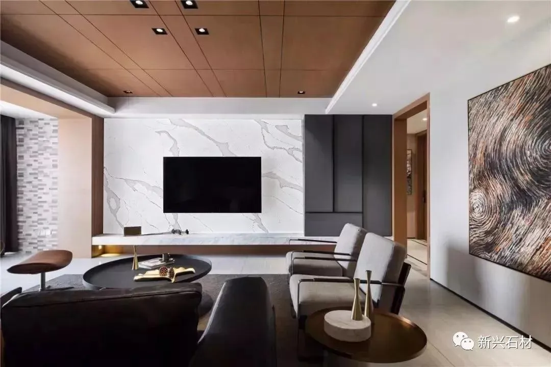 calcatta blanc dalle de quartz pierre mur tv